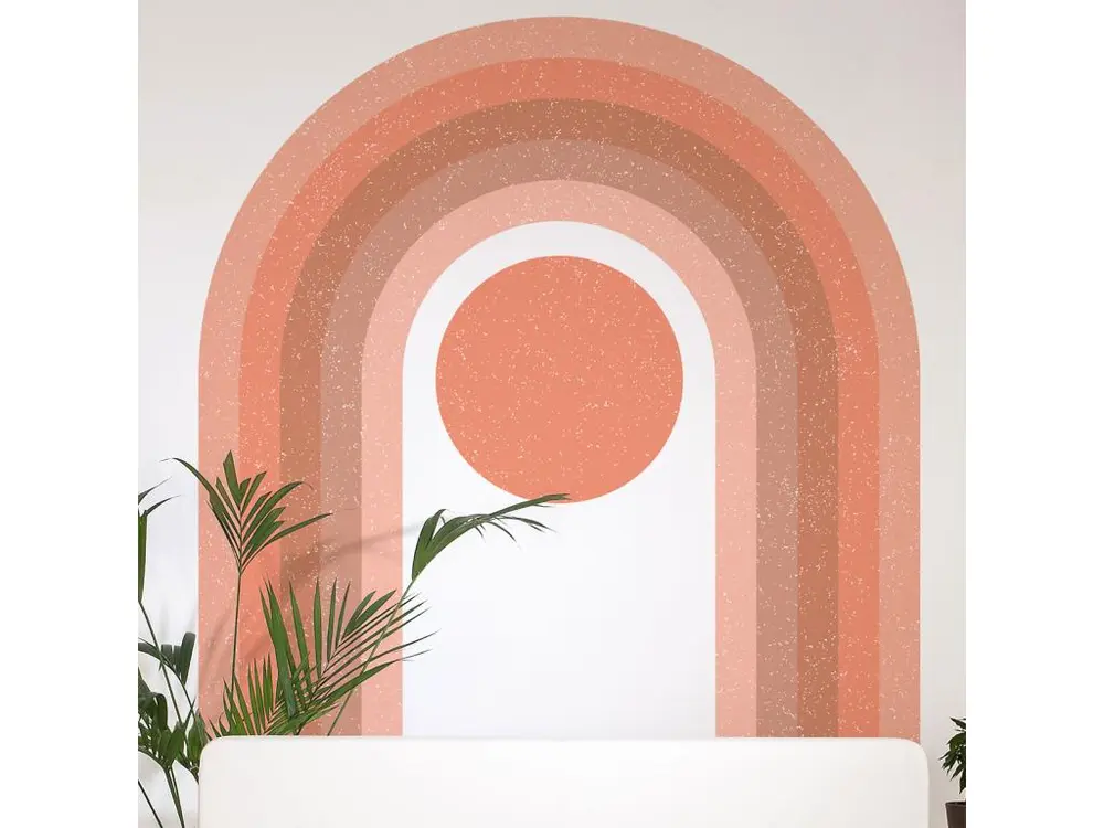 Papier peint intissé pré-encollé fresques géants - ARCHE ARC-EN-CIEL ROSE - adhésif décorative - 190x120cm