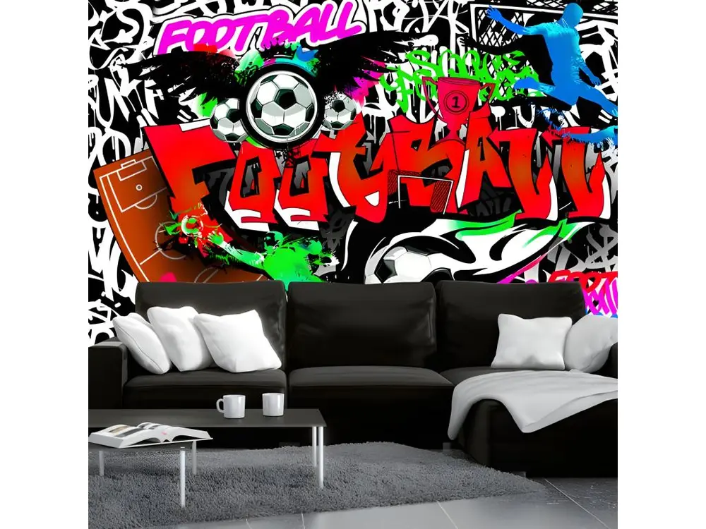 Papier peint intissé Street art Football Passion : Taille - 200 x 140 cm