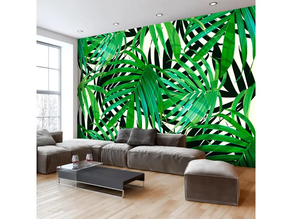 Papier peint intissé Fleurs Tropical Leaves : Taille - 400 x 280 cm