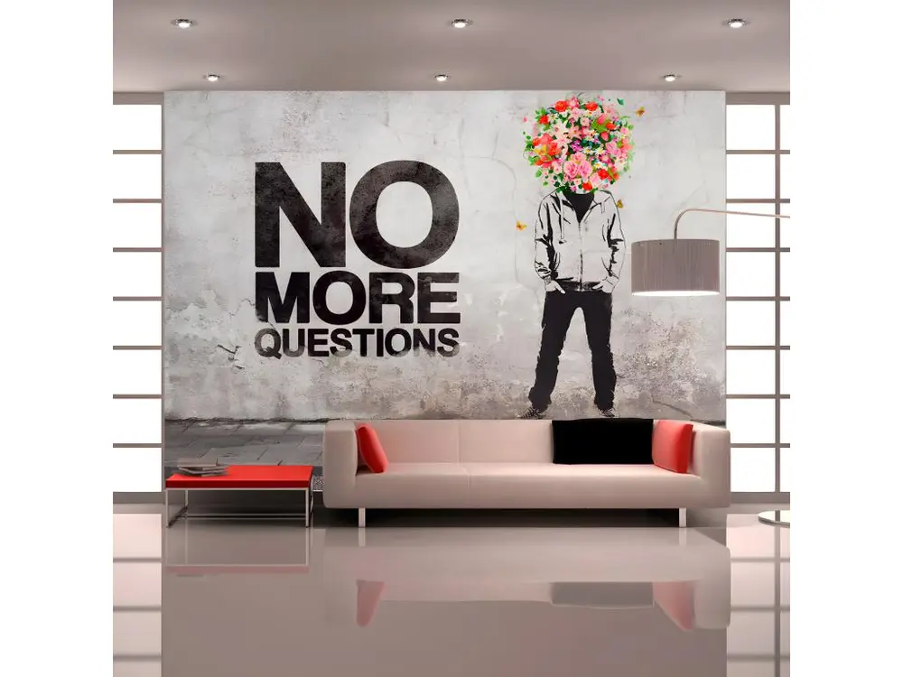 Papier peint intissé Textes No more questions : Taille - 250 x 175 cm