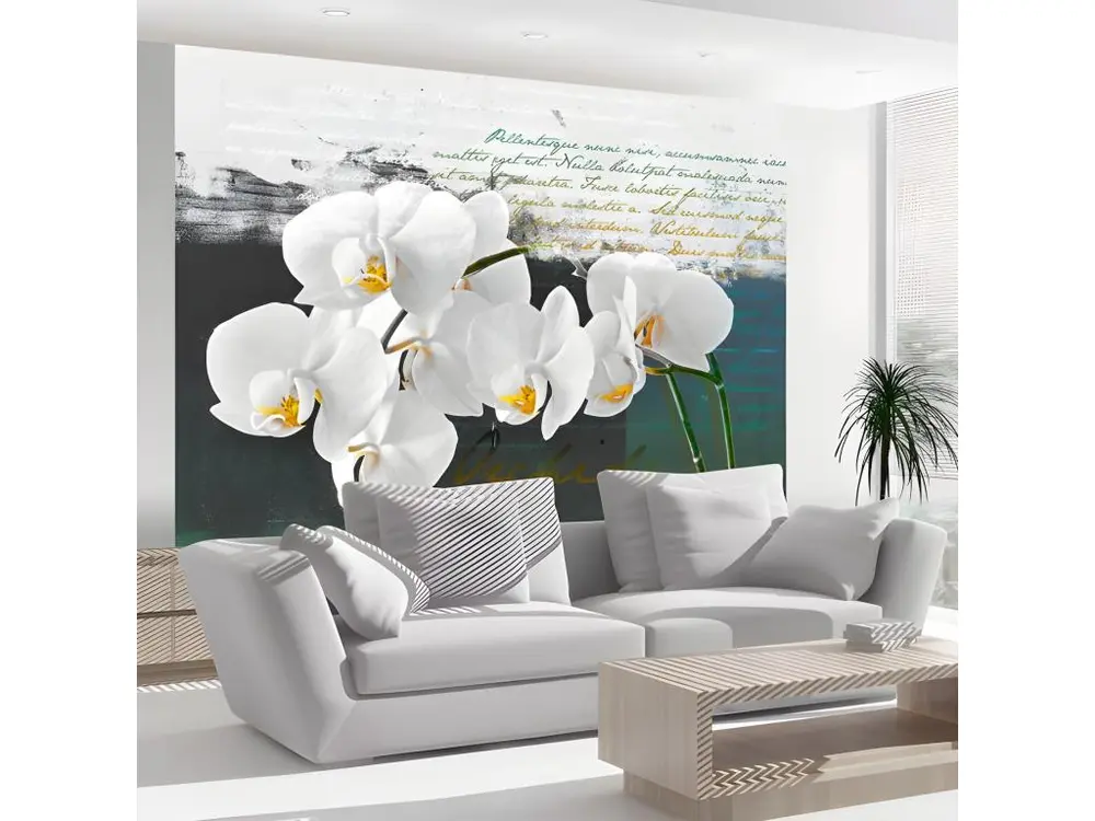 Papier peint intissé Fleurs Orchidées - inspiration du poète : Taille - 350 x 270 cm