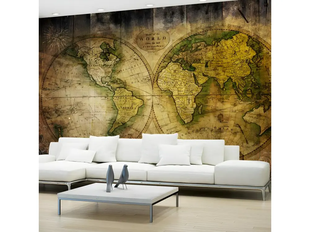 Papier peint intissé Carte du monde Searching for Old World : Taille - 350 x 245 cm