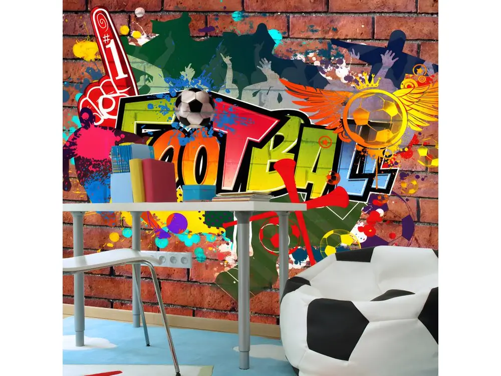 Papier peint intissé Street art Football fans! : Taille - 150 x 105 cm