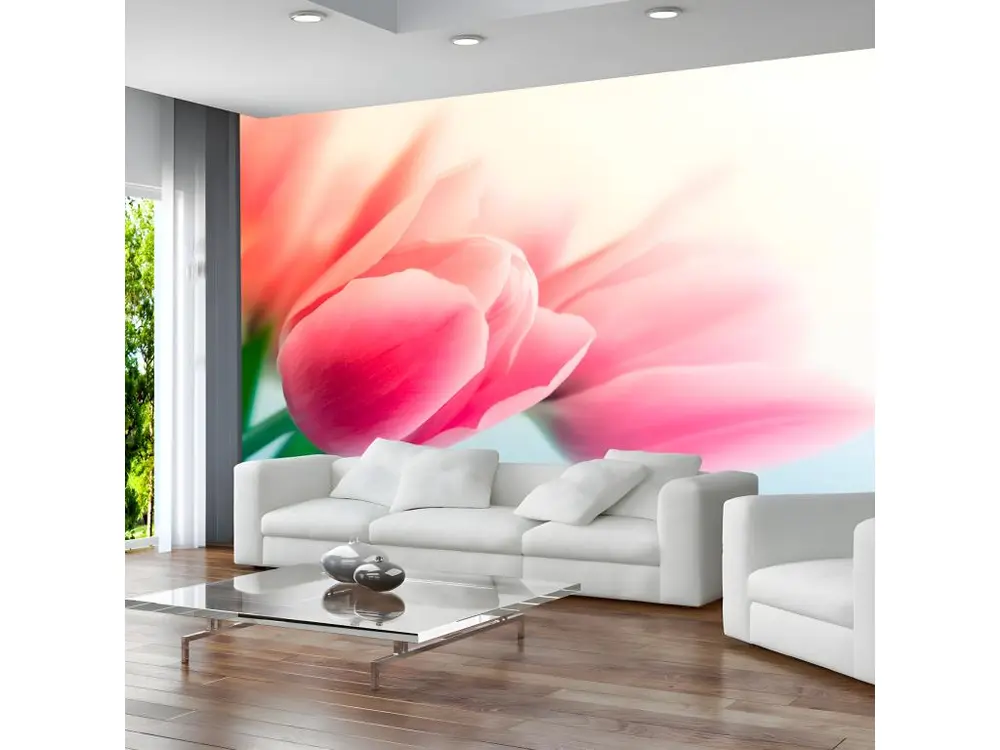 Papier peint intissé Fleurs Printemps et tulipes : Taille - 300 x 231 cm