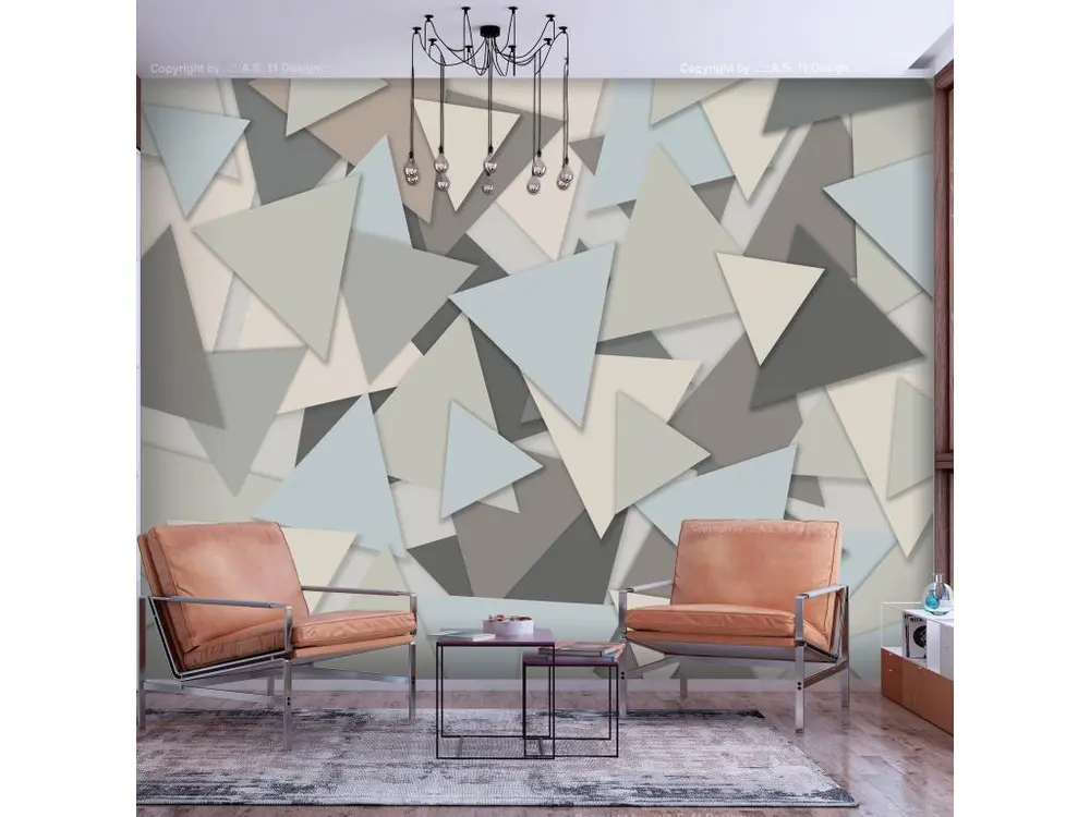 Papier peint intissé Fonds et Dessins Geometric Puzzle : Taille - 350 x 245 cm