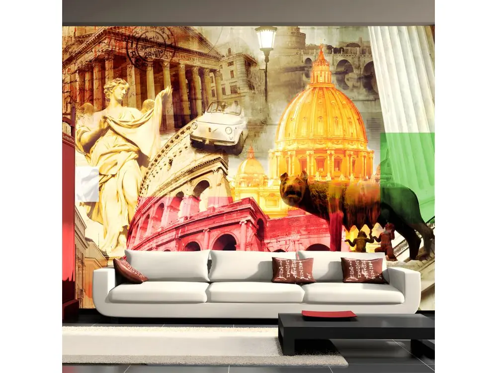 Papier peint intissé Ville et Architecture Rome - collage : Taille - 100 x 70 cm