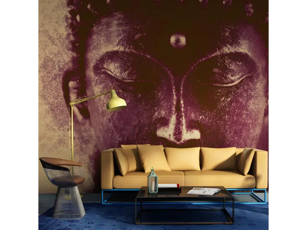 Papier peint intissé Orient Buddha en méditation : Taille - 300 x 231 cm