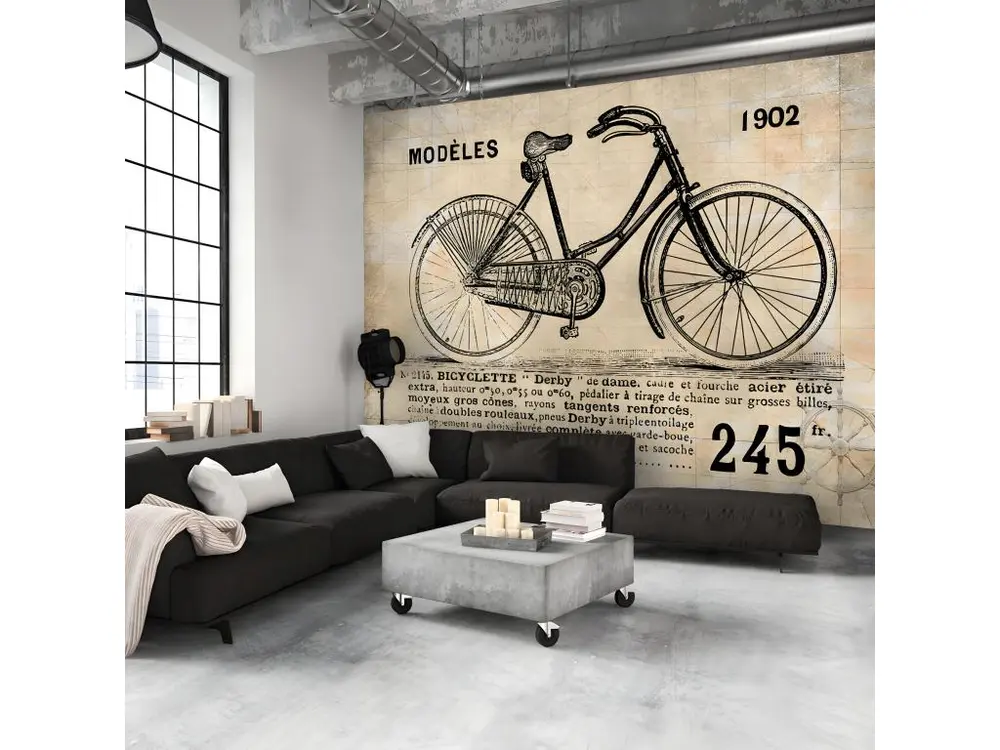 Papier peint intissé Vintage et Retro Vélo ancien : Taille - 150 x 105 cm