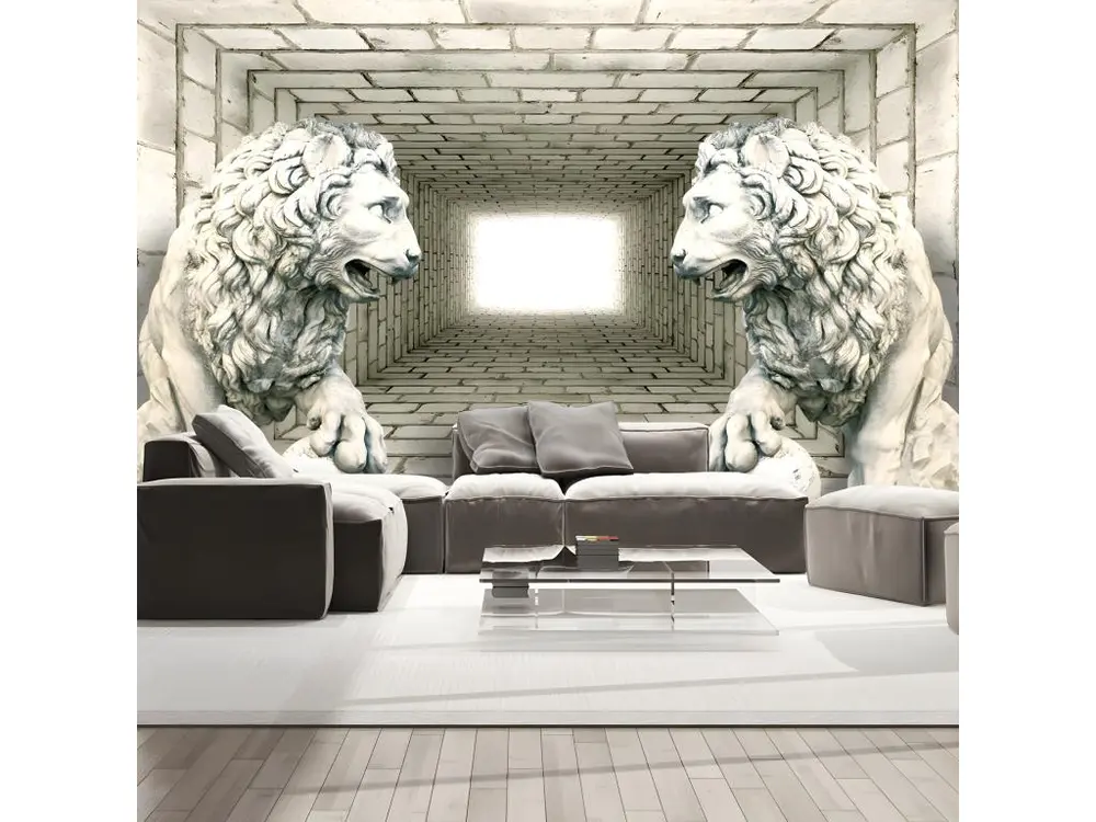 Papier peint intissé Fonds et Dessins Chamber of lions : Taille - 250 x 175 cm