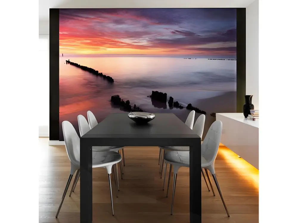 Papier peint intissé Paysages Lever du soleil sur la Mer Baltique : Taille - 250 x 193 cm