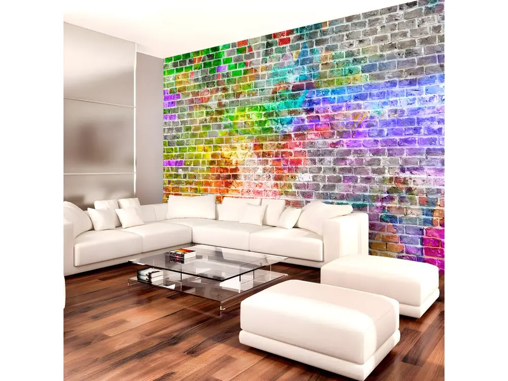 Papier peint intissé Fonds et Dessins Rainbow Wall : Taille - 150 x 105 cm