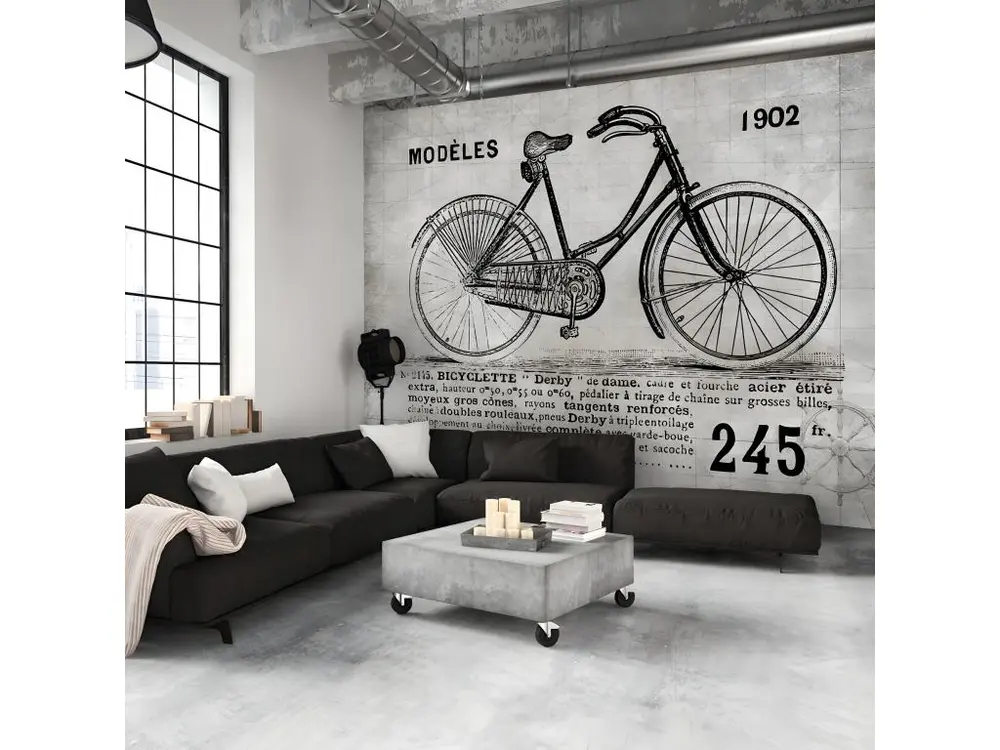 Papier peint intissé Vintage et Retro Bicycle (Vintage) : Taille - 350 x 245 cm