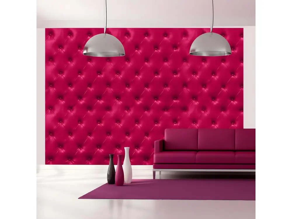 Papier peint intissé Fonds et Dessins Fuchsia rhombuses : Taille - 350 x 245 cm