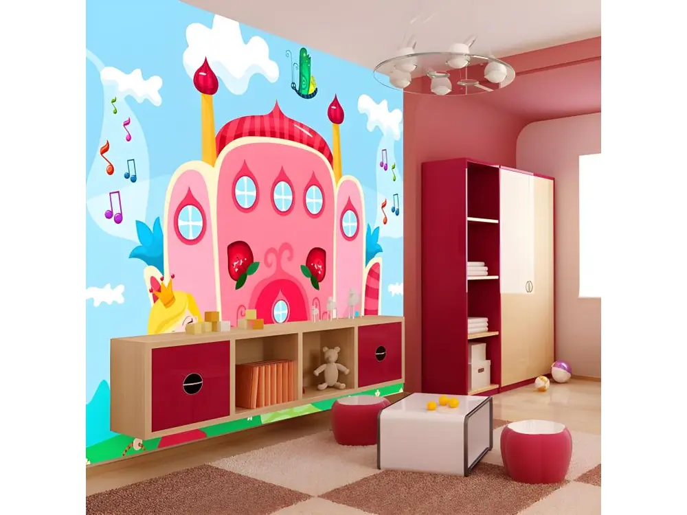 Papier peint intissé Pour enfants Château : Taille - 350 x 270 cm