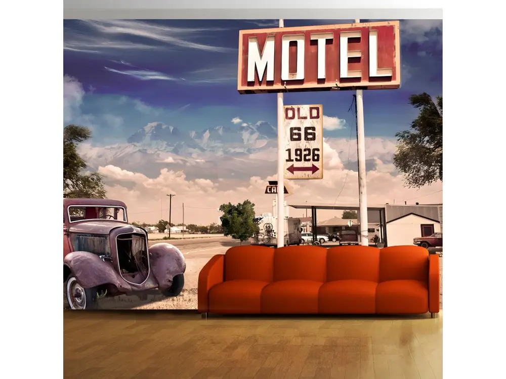 Papier peint intissé Vintage et Retro Old motel : Taille - 300 x 210 cm