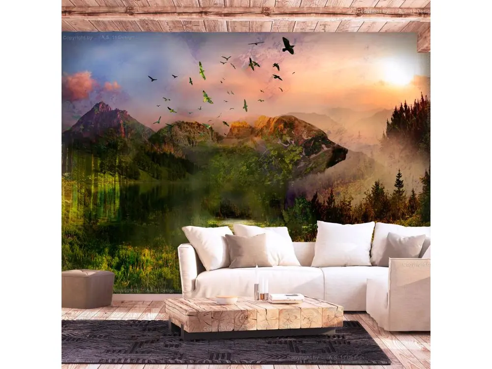 Papier peint intissé Paysages Bear in the Mountain : Taille - 300 x 210 cm