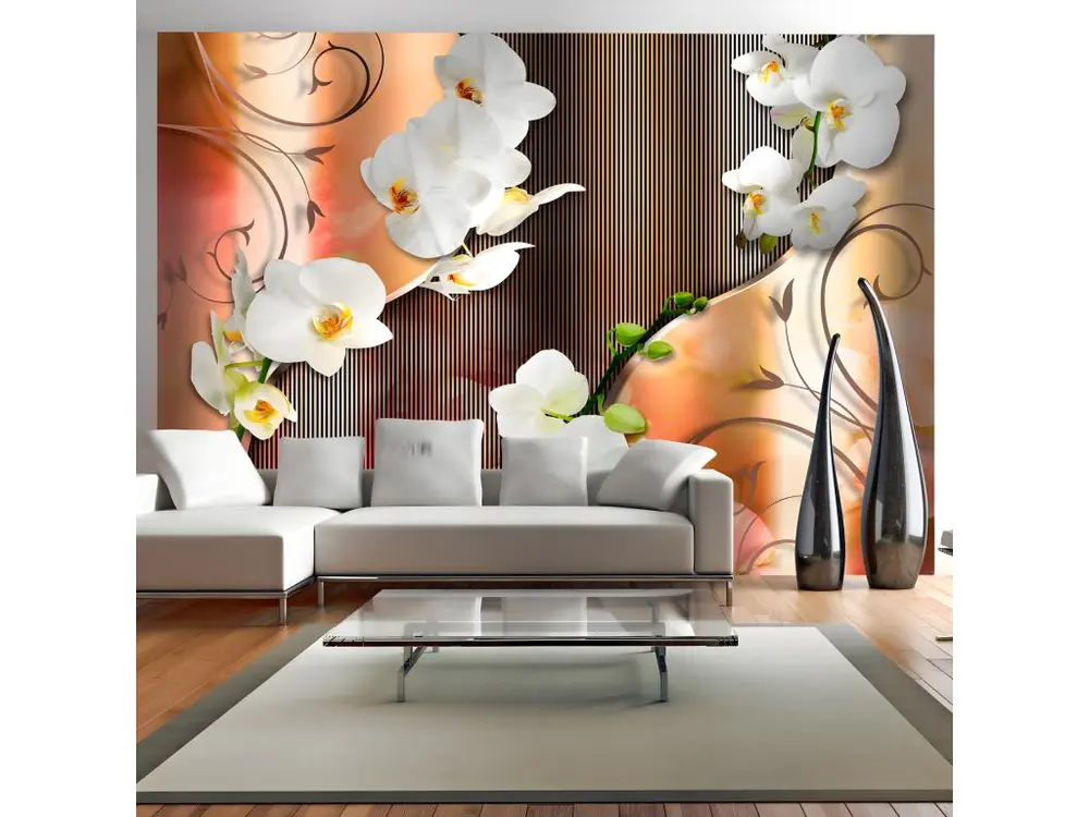 Papier peint intissé Fleurs Orchid : Taille - 200 x 140 cm