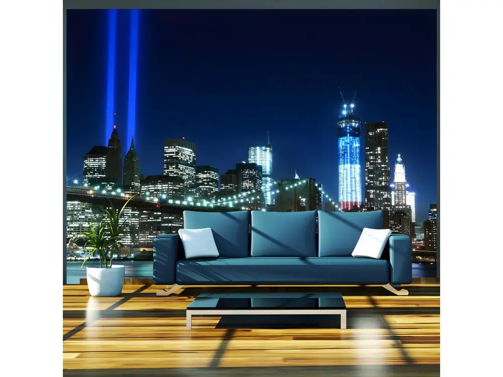 Papier peint intissé Ville et Architecture Floodlights over NYC : Taille - 250 x 193 cm