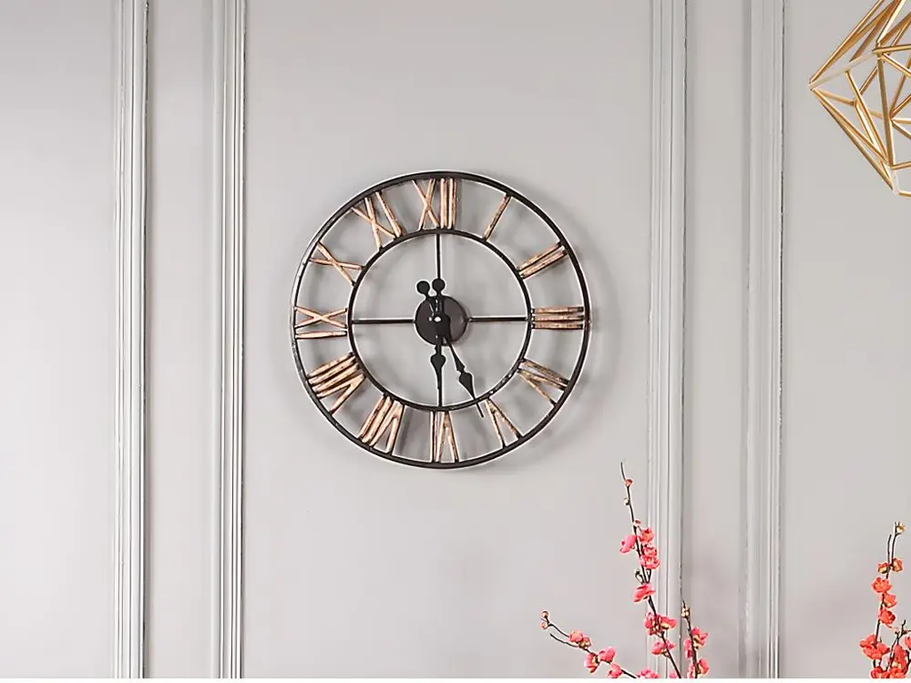 Horloge murale industrielle IRON en fer - diam. 50 cm industriel