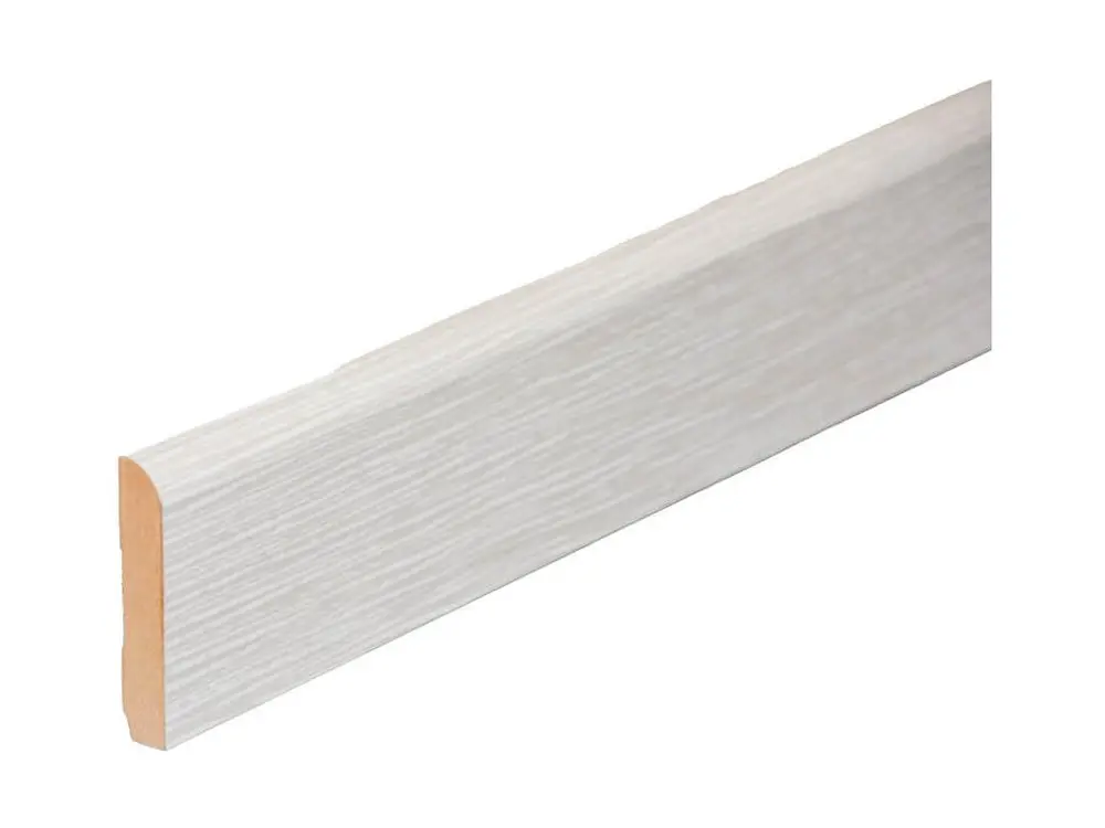 Plinthe MDF 2 m - Pin blanc - 70 x 10 mm