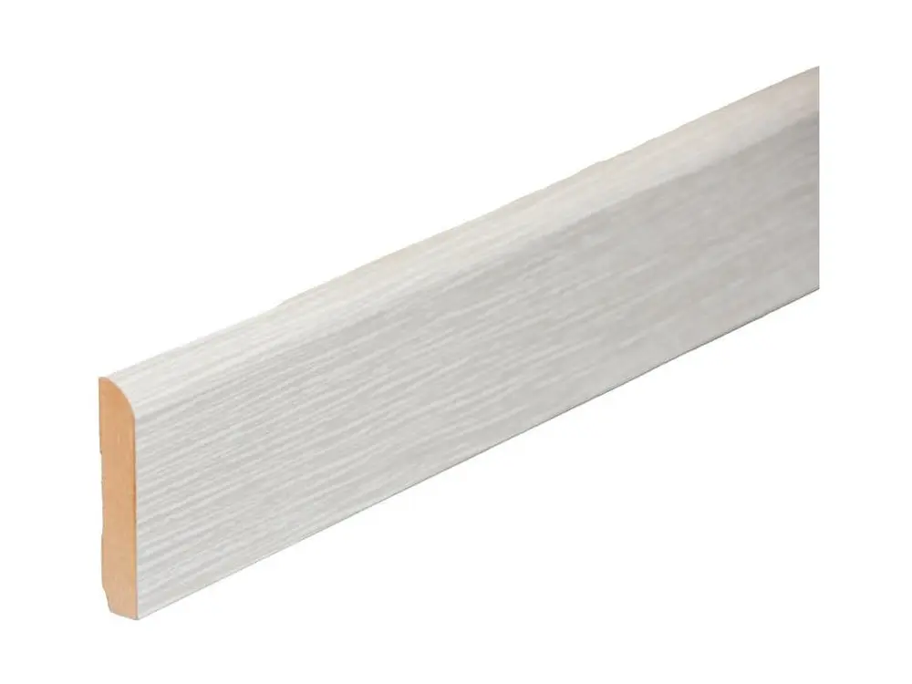 Plinthe MDF 2 m - Pin blanc - 80 x 14 mm