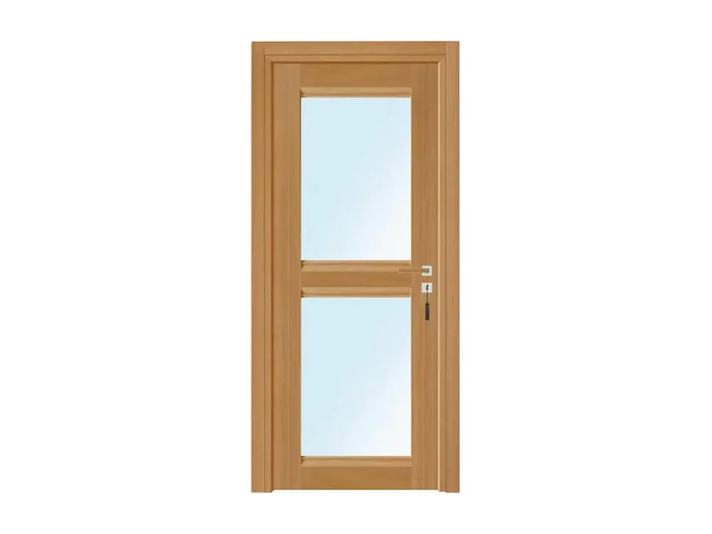 Bloc-porte pose fin de chantier collection Premium Classic 2 carreaux, H.204 x l.83 cm, aspect chêne naturel, réversible