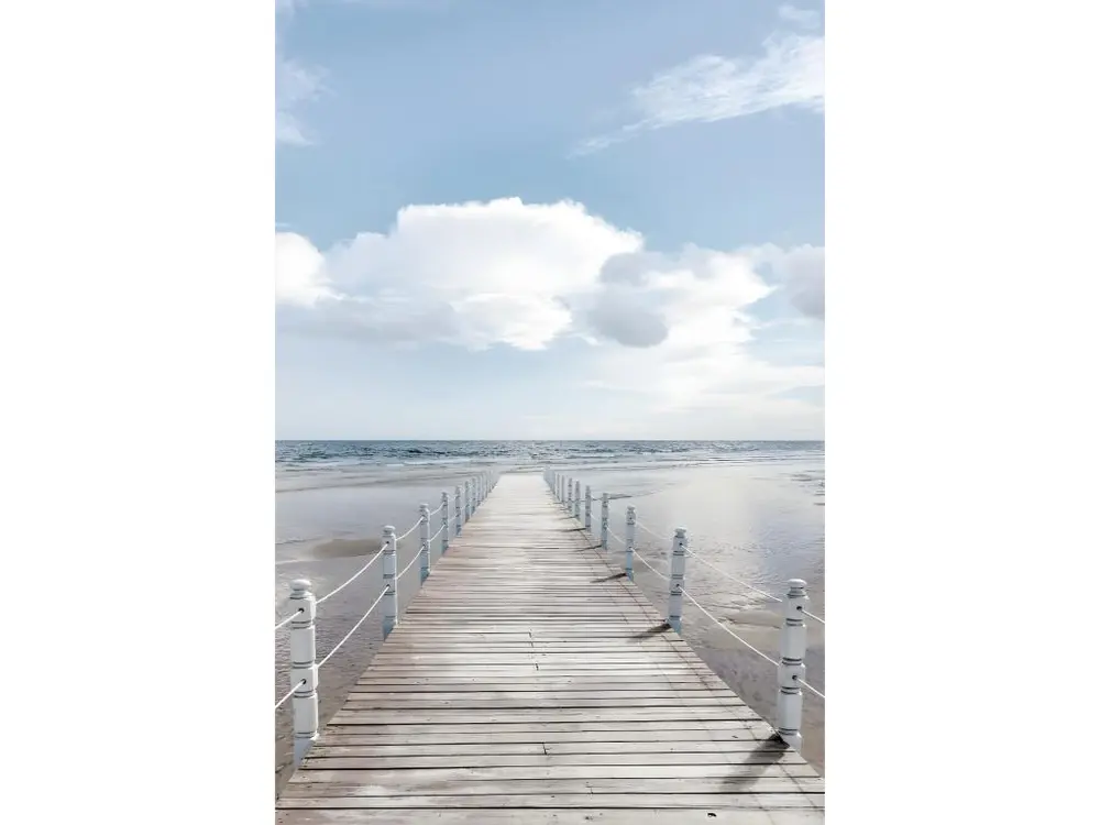 Tableau sur verre pont en bois