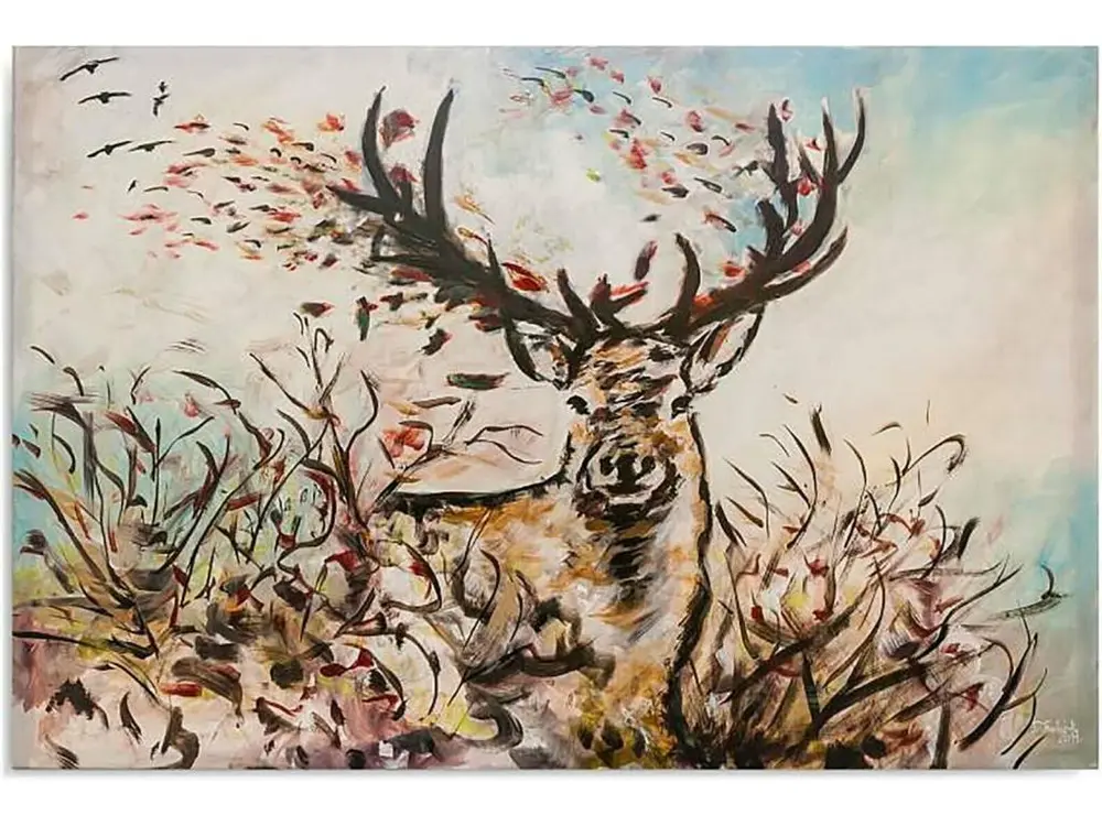 Tableau cerfs d'automne - 50 x 40 cm