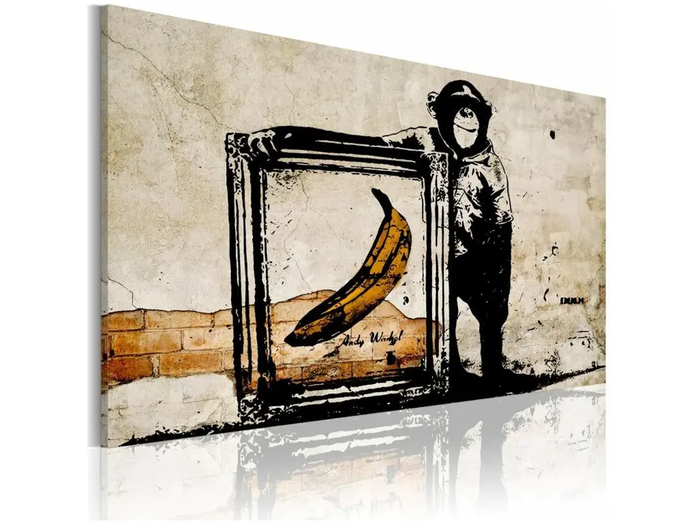 Tableau inspiré par banksy sépia - 120 x 80 cm