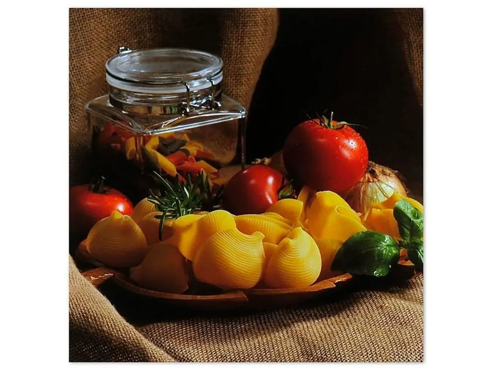 Tableau pâtes et tomates - 50 x 50 cm