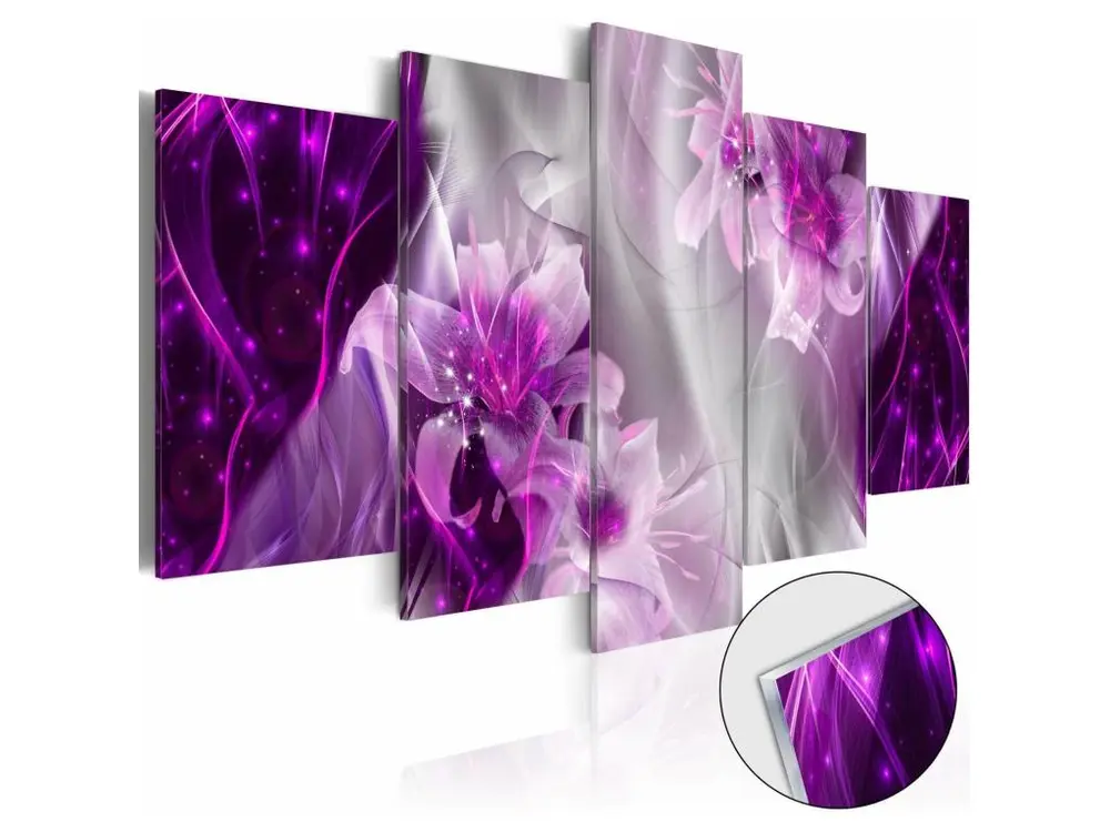 Tableau sur verre utopie violette - 100 x 50 cm