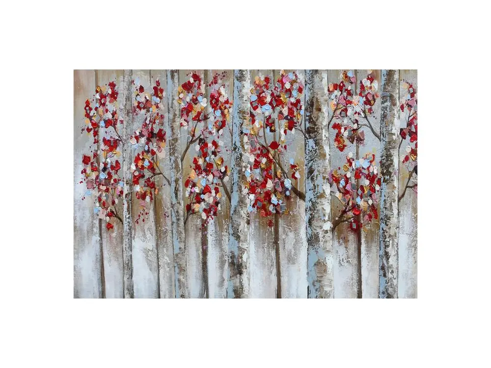 Tableau Peinture Abstraite Kuatéh 120x80 cm Arbres d'Automne Huile sur Toile