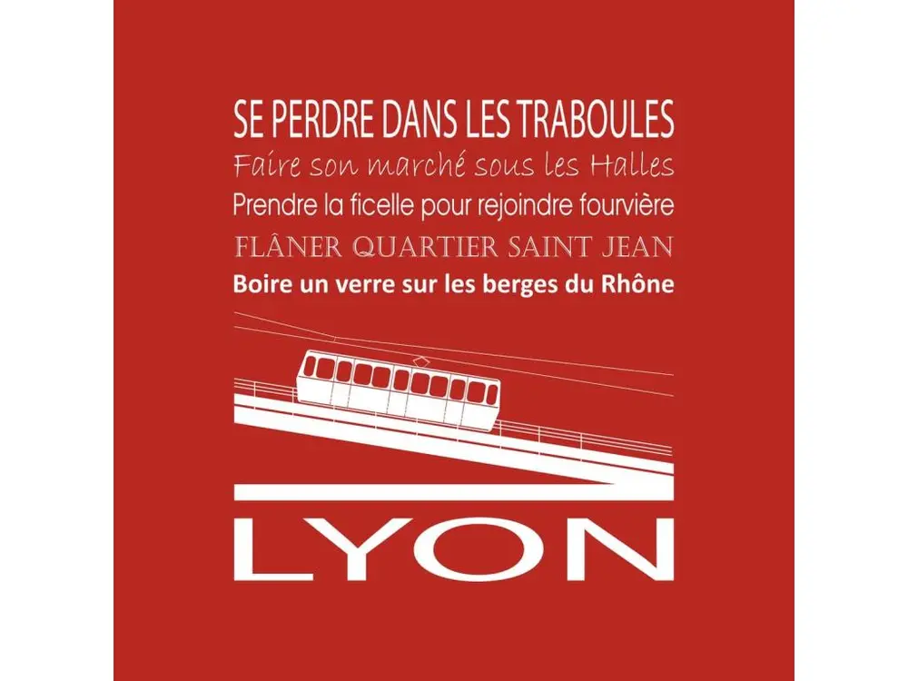 Tableau sur toile funiculaire Lyon 30x30 cm