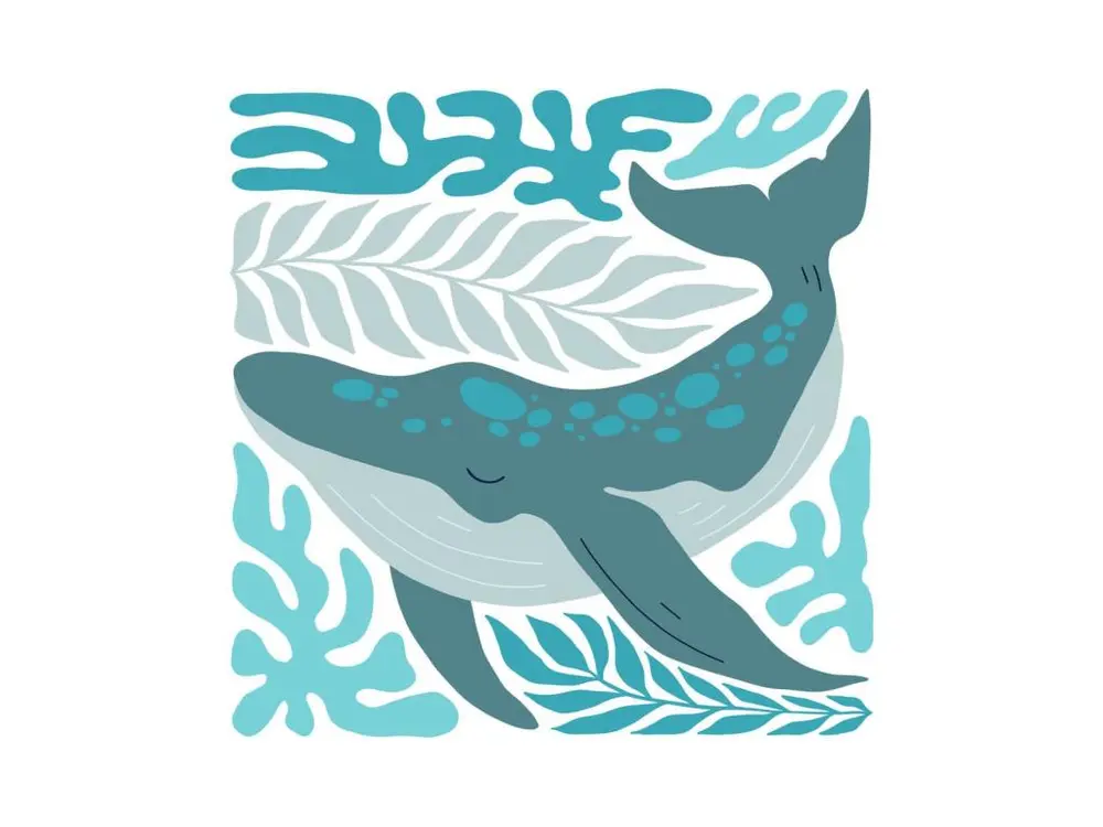 Tableau mural illustration baleine