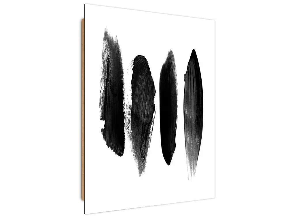 Tableau bois rayures noires - 40 x 60 cm