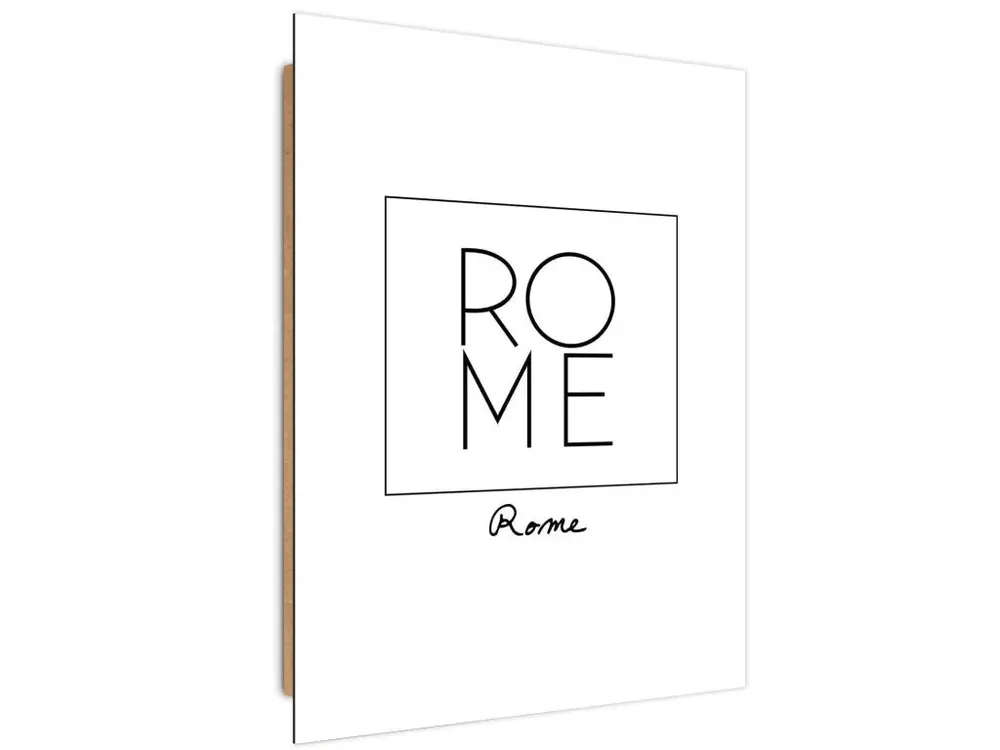 Tableau bois slogans rome - 80 x 120 cm