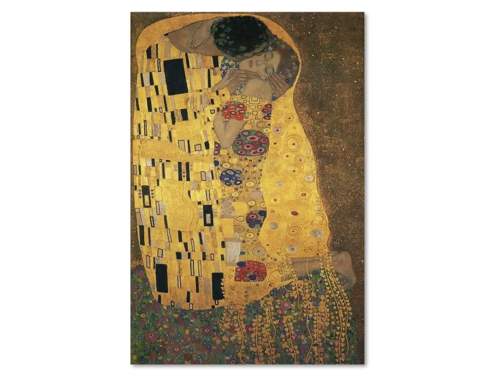 Tableau image de reproduction de bois g. Klimt - « le baiser » - 40 x 60 cm