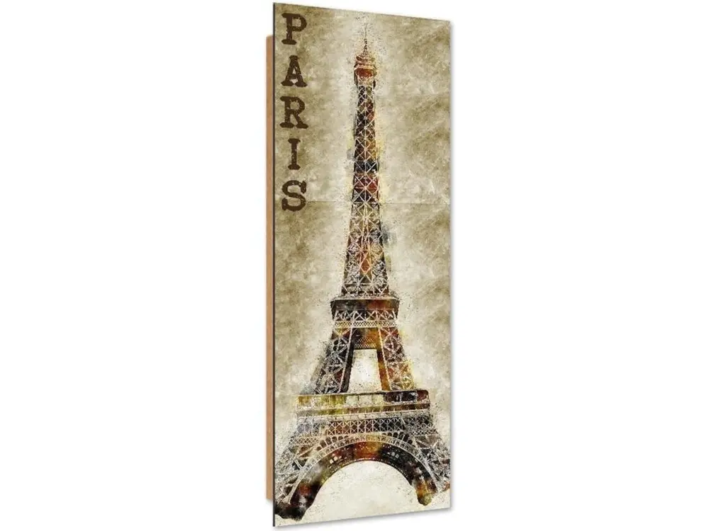 Tableau bois paris et la tour eiffel - 50 x 150 cm