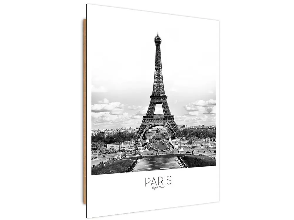 Tableau bois paris tour eiffel - 40 x 60 cm