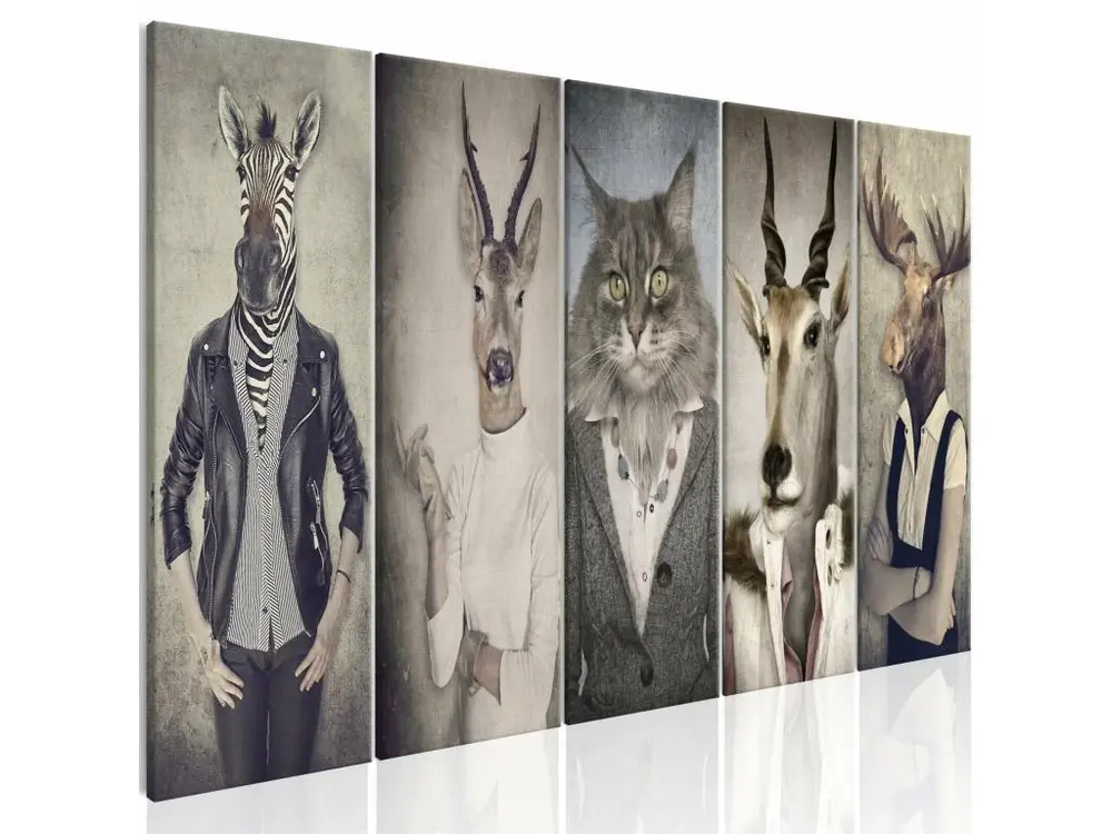 Tableau masques d'animaux je - 200 x 80 cm