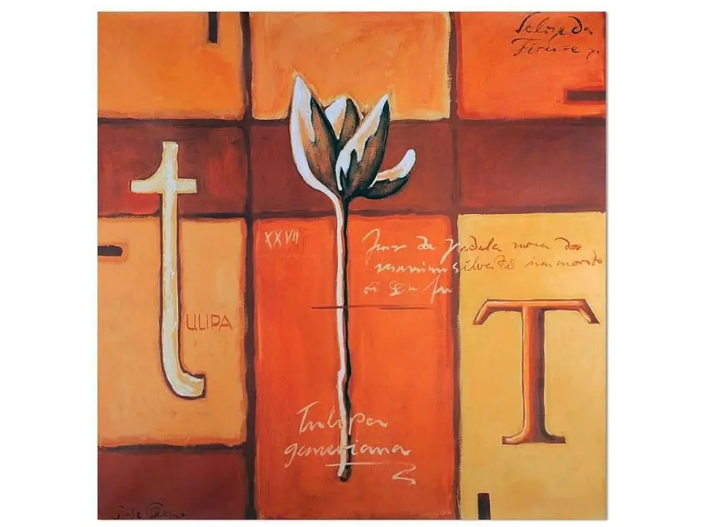 Tableau bois t pour tulipe - 30 x 30 cm