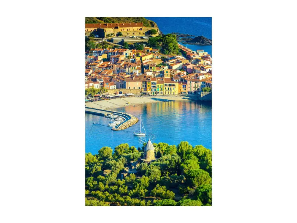 Tableau sur toile vue sur la plage de Collioure 30x45 cm