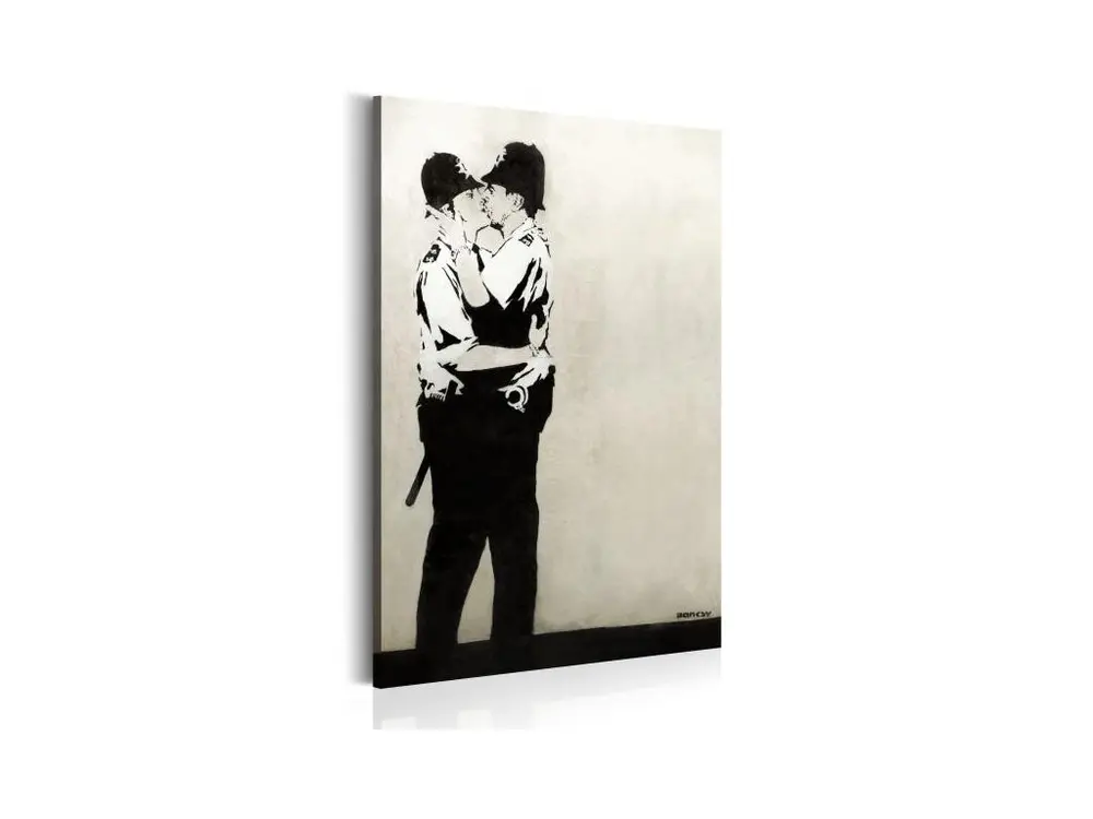 Tableau Kissing Coppers by Banksy : Taille - 80 x 120 cm