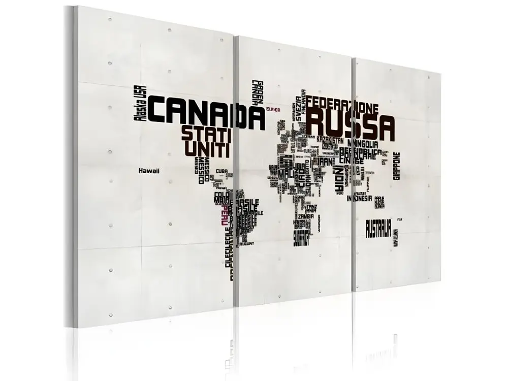 Tableau Cartes du monde What a wonderful World - Triptych : Taille - 90 x 60 cm