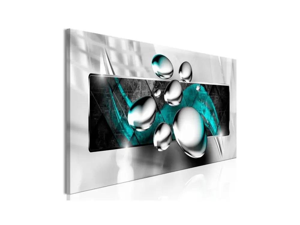 Tableau Shiny Stones (1 Part) Narrow Turquoise : Taille - 135 x 45 cm