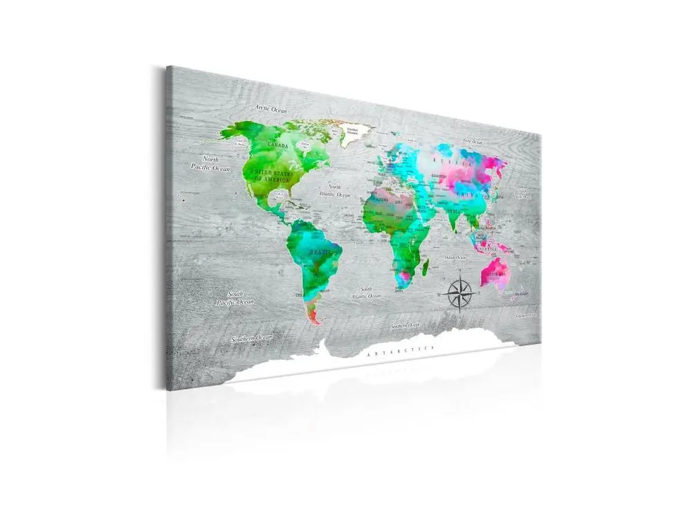 Tableau Cartes du monde World Map: Green Paradise : Taille - 60 x 40 cm