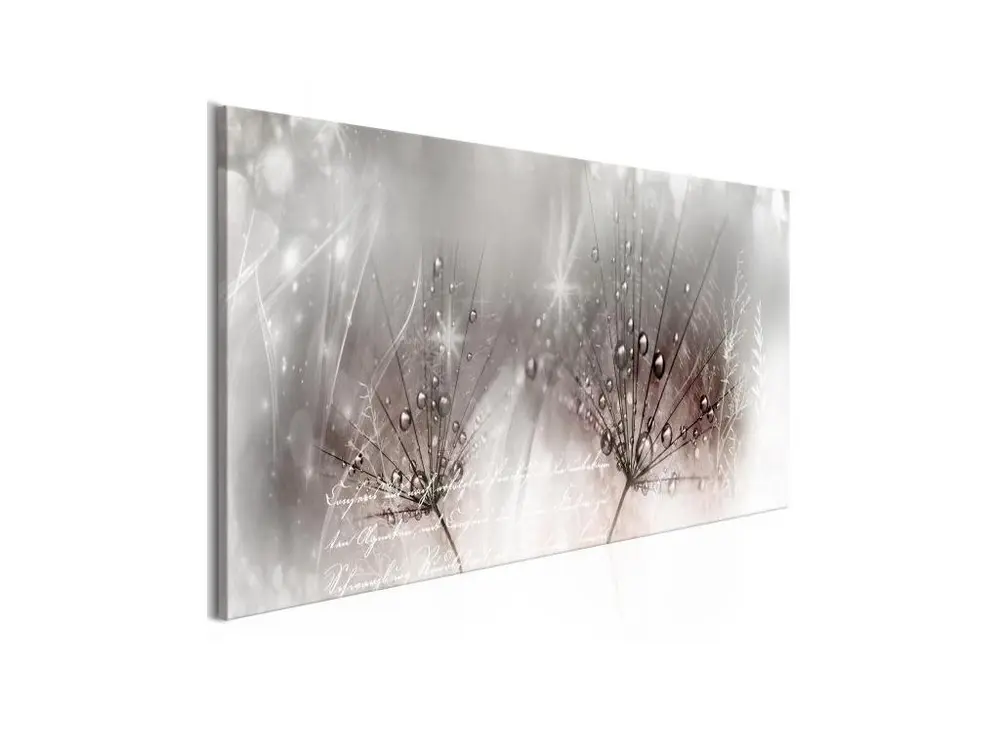 Tableau Fleurs Drops of Dew (1 Part) Pink Narrow : Taille - 135 x 45 cm