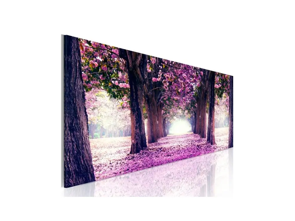 Tableau Automne calme en violet : Taille - 120 x 40 cm