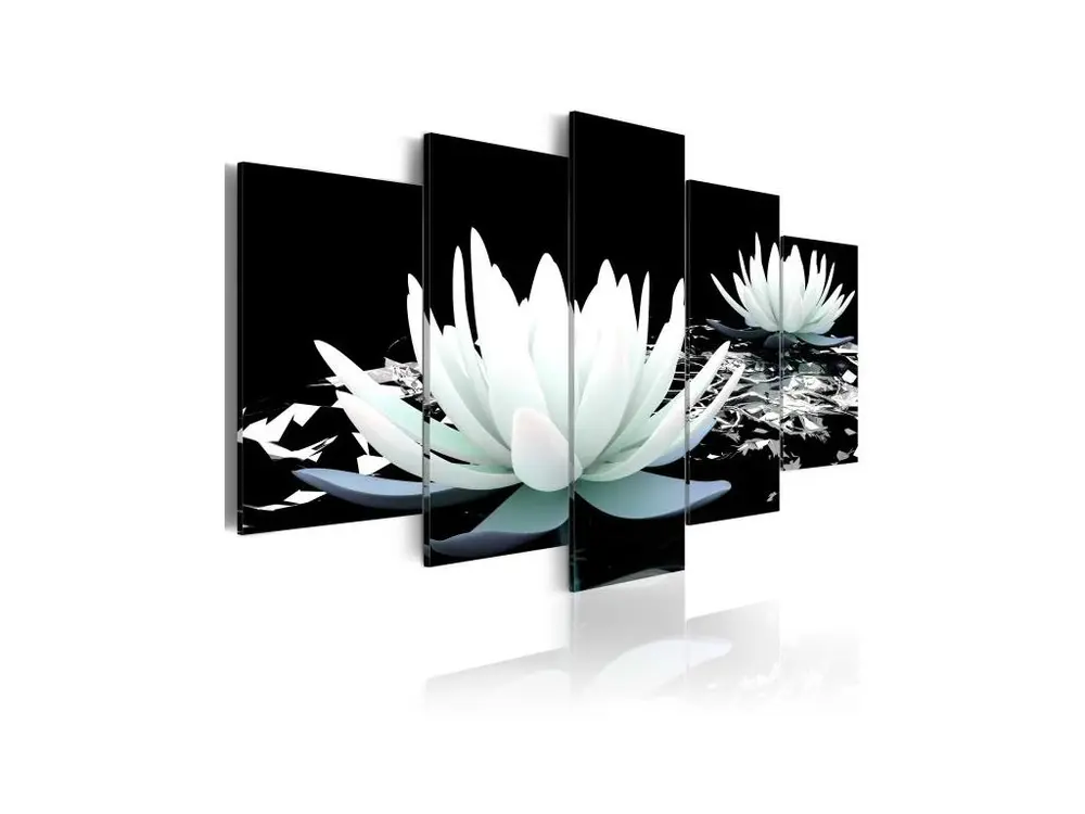 Tableau Fleurs Alabaster reflection : Taille - 100 x 50 cm