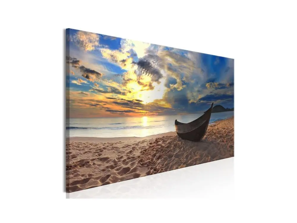 Tableau Boat on the Beach (1 Part) Narrow : Taille - 150 x 50 cm